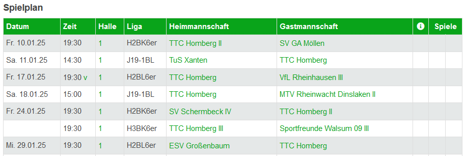 Vereinsspielplan